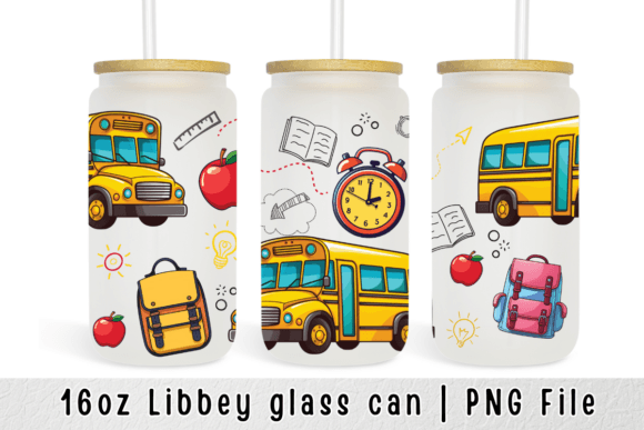 Back to School 16oz Libbey Glass Wrap