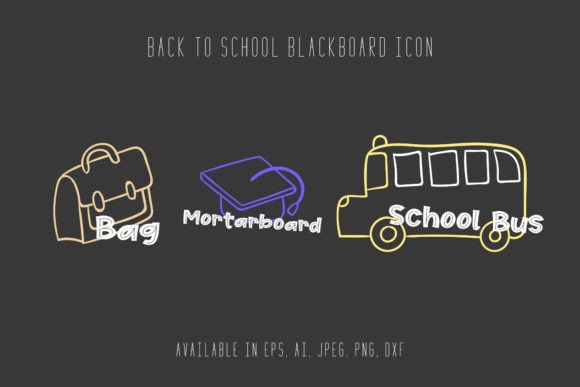 Back to School Blackboard Icons Graphics