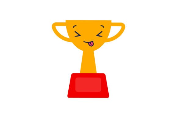Back to School Champion Cup Kawai Icon Graphics