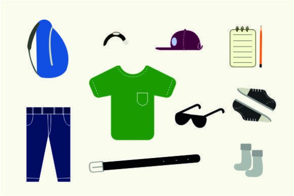 Back to School Concept Flat Icons Graphics