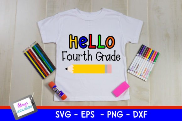 Back to School - Hello Fourth Grade SVG