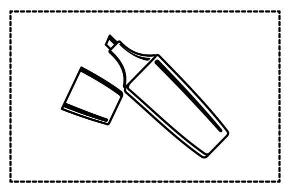 Back to School Highlighter Outline Icon Graphics