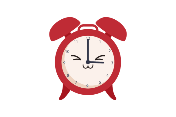 Back to School Kawai Icon Alarm Clock Graphics