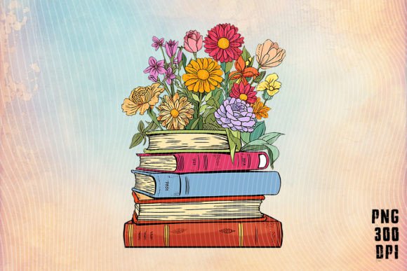 Book and Flower Vector Back to School