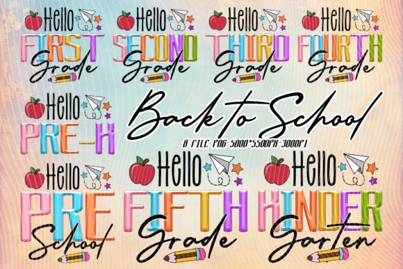 Hello School Grade Back to School Graphics