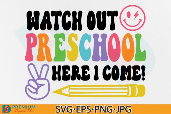 Preschool SVG, Back to School Kid PNG: Graphics for T-Shirt Designs