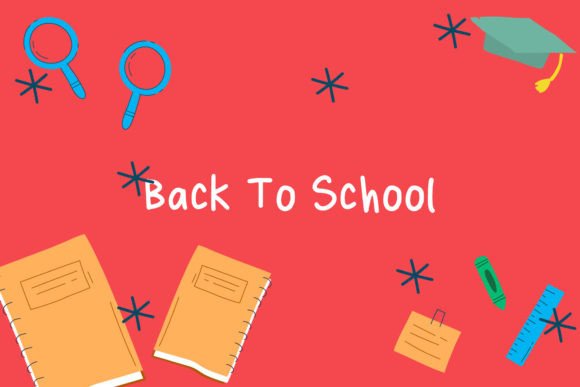 Red Background Back to School Graphics