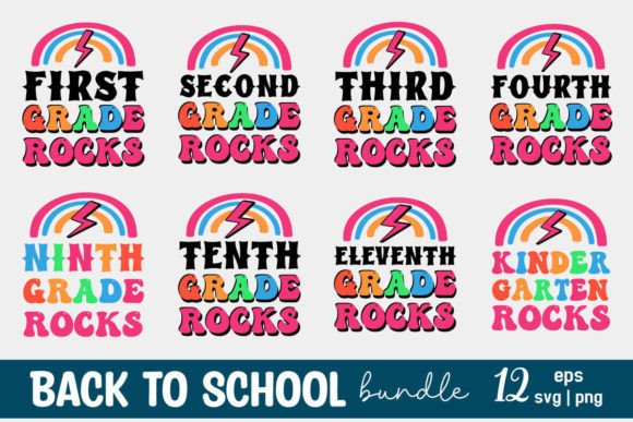 Retro Back to School Bundle T-shirt Svg Graphics